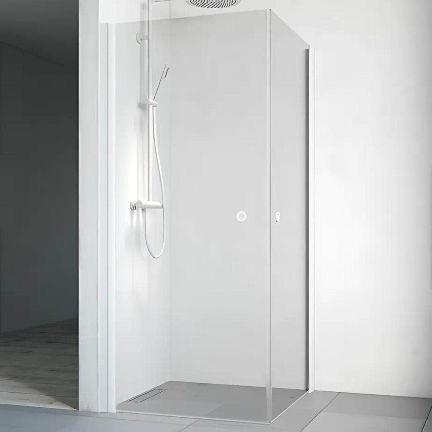 Macro Design SPIRIT Dusjhjørne Rett - med hullgrep Hvit matt / 70x70cm / Klart glass Macro Design Dusjhjørne BUN-DHSIV707GKL