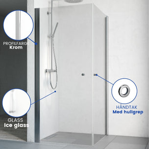 Macro Design SPIRIT Dusjhjørne Rett med hullgrep