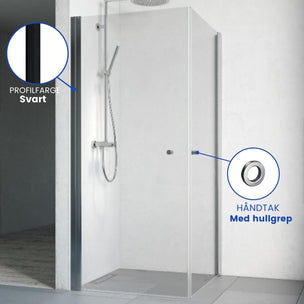 Macro Design SPIRIT Dusjhjørne Rett med hullgrep