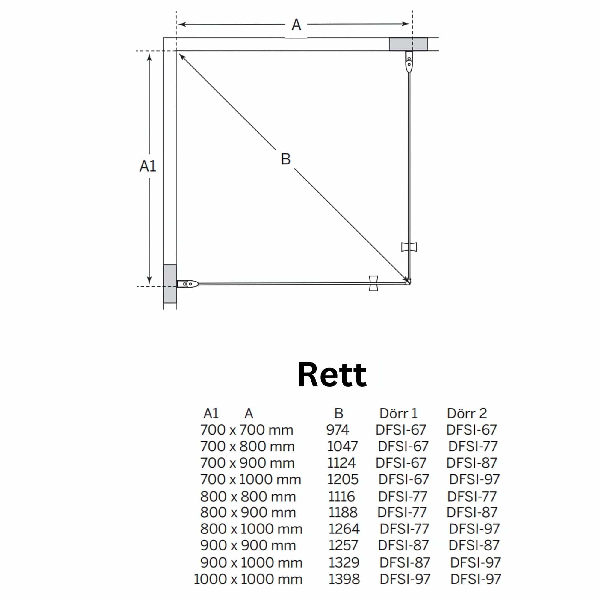 Macro Design SPIRIT Dusjhjørne Rett - med knott Macro Design Dusjhjørne