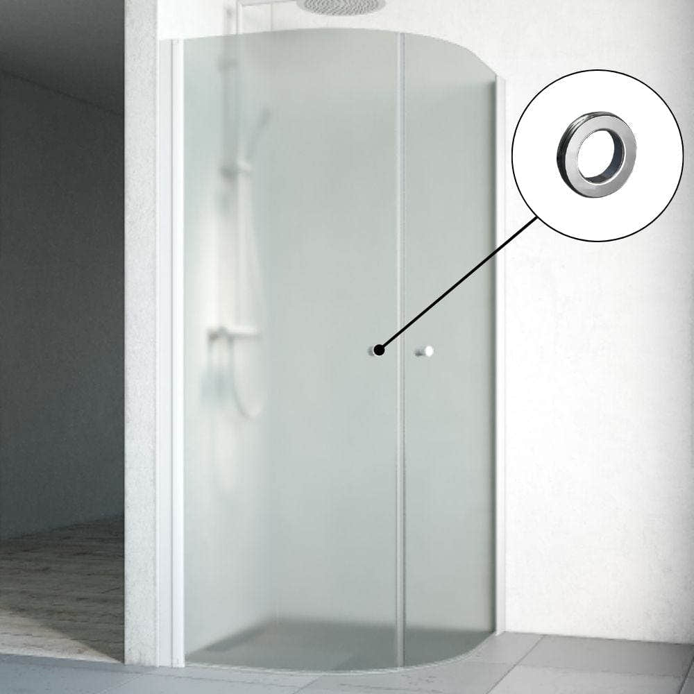 Macro Design SPIRIT Dusjhjørne Rund med hullgrep Hvit matt / 70x70cm / Ice glass Macro Design Dusjhjørne BUN-DHSCV707GIC