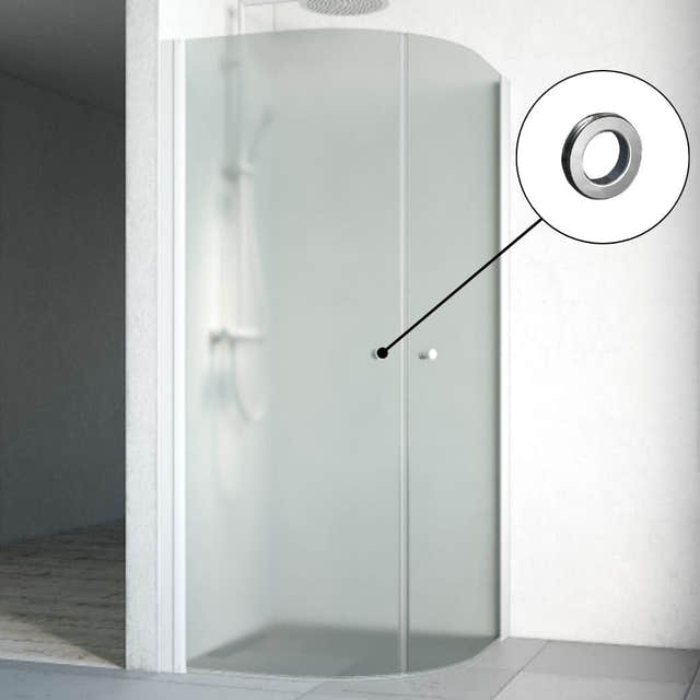 Macro Design SPIRIT Dusjhjørne Rund med hullgrep Hvit matt / 70x70cm / Ice glass Macro Design Dusjhjørne BUN-DHSCV707GIC