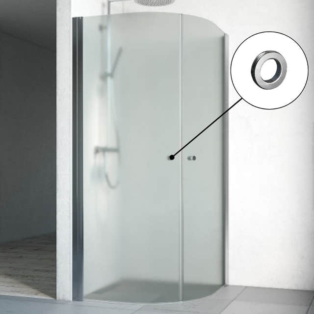 Macro Design SPIRIT Dusjhjørne Rund med hullgrep Krom / 70x70cm / Ice glass Macro Design Dusjhjørne BUN-DHSCG707GIC