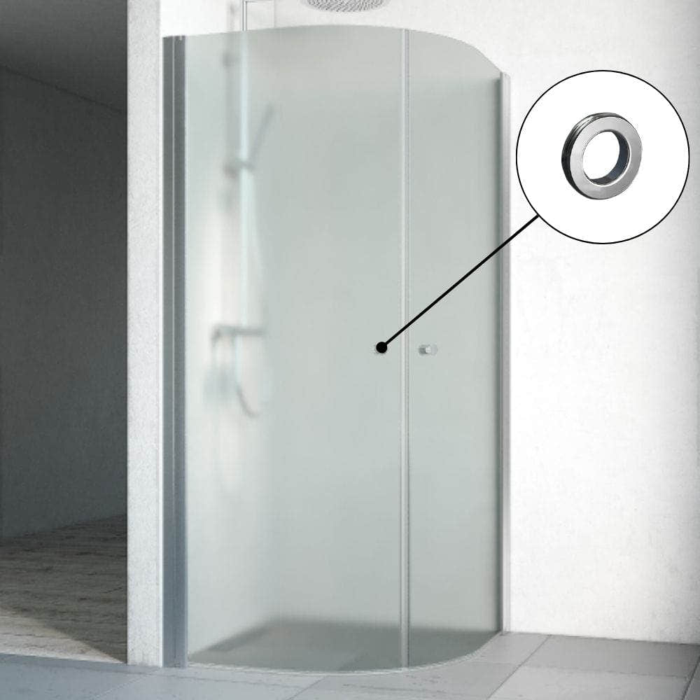 Macro Design SPIRIT Dusjhjørne Rund med hullgrep Matt aluminium / 70x70cm / Ice glass Macro Design Dusjhjørne BUN-DHSC707GIC