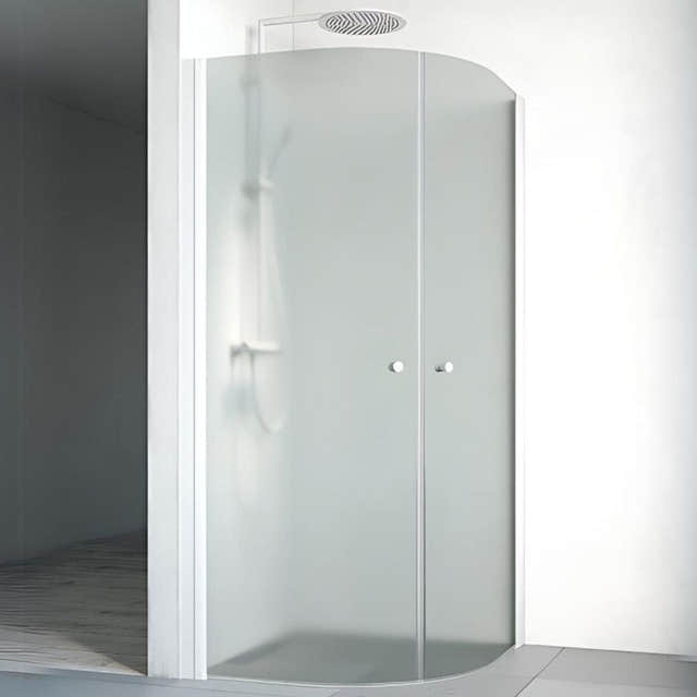 Macro Design SPIRIT Dusjhjørne Rund - med knott Hvit / 70x70cm / Ice glass Macro Design Dusjdør BUN-DHSCV707IC