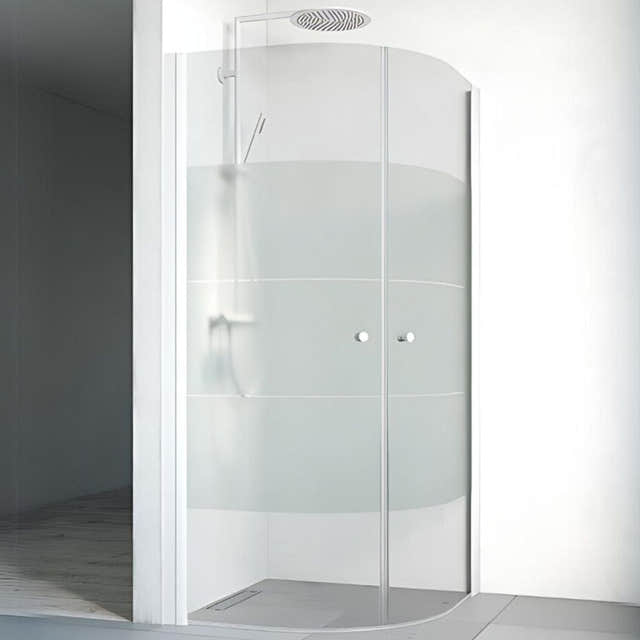 Macro Design SPIRIT Dusjhjørne Rund - med knott Hvit / 70x70cm / Screen glass Macro Design Dusjdør BUN-DHSCV707SC