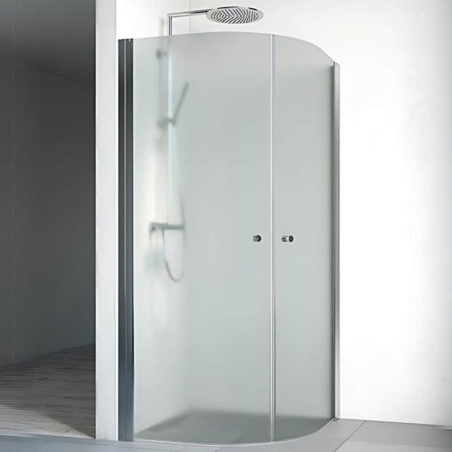 Macro Design SPIRIT Dusjhjørne Rund - med knott Krom / 70x70cm / Ice glass Macro Design Dusjdør BUN-DHSCG707IC