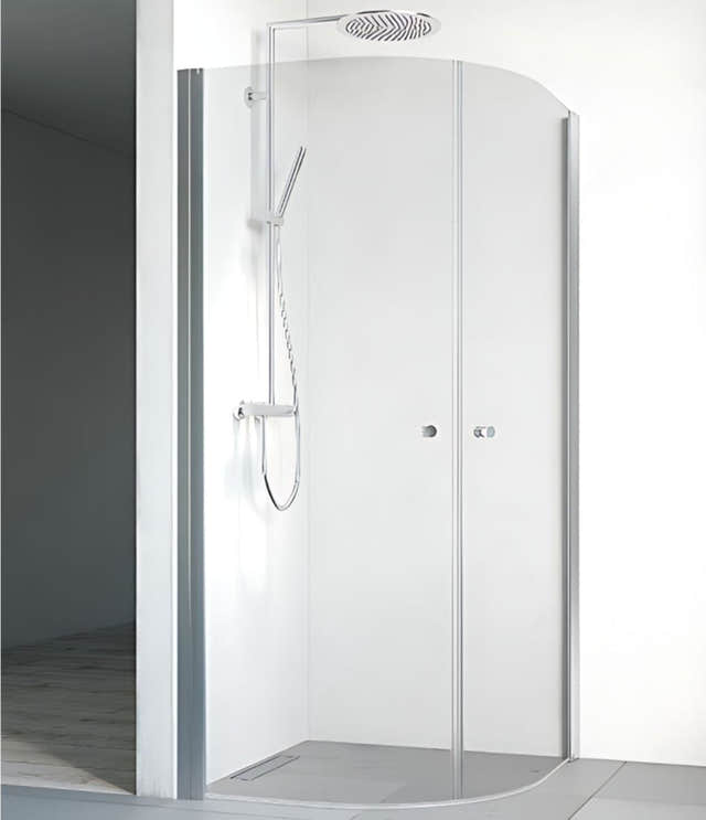 Macro Design SPIRIT Dusjhjørne Rund - med knott Matt aluminium / 70x70cm / Klart glass Macro Design Dusjdør BUN-DHSC707KL
