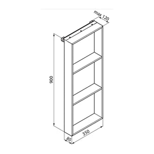 Novellini Frame Dusjhylle med 3 innvendige hyller og håndklekroker