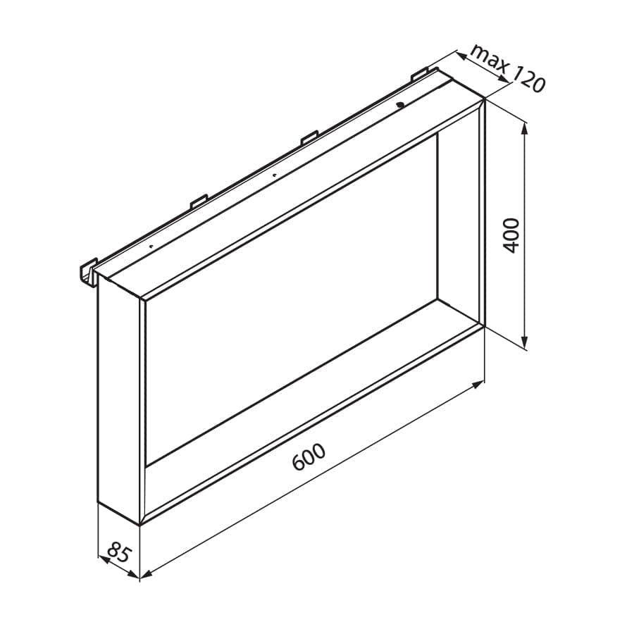 Novellini Frame Dusjhylle med innvendig hylle & utvendig håndklekrok Novellini Dusjhylle