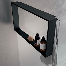 Novellini Frame Dusjhylle med håndklekroker - Svart matt