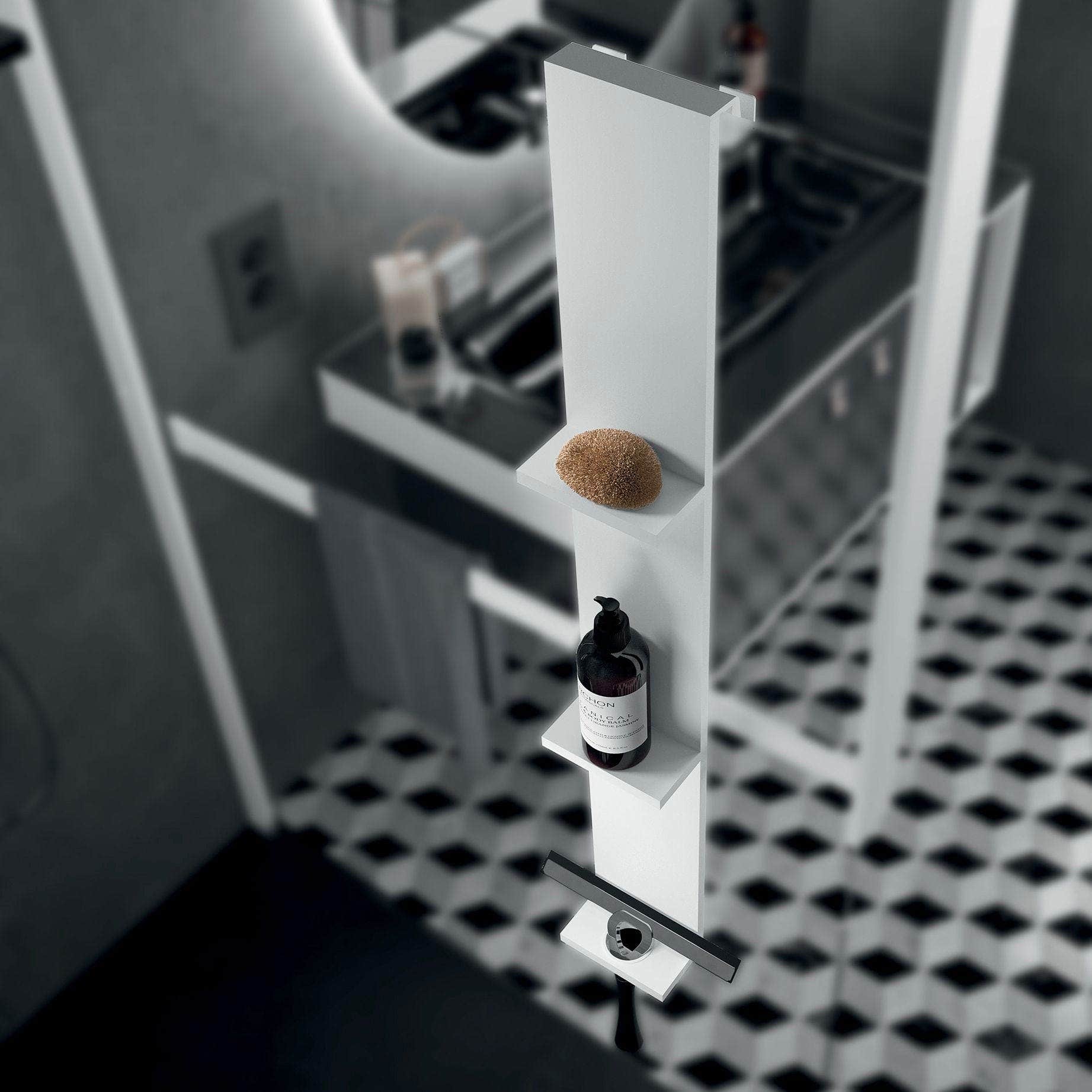 Novellini Frame Dusjhylle med nalholder & utvendig håndklekrok Hvit matt Novellini Dusjhylle R90AKFPO1290-U