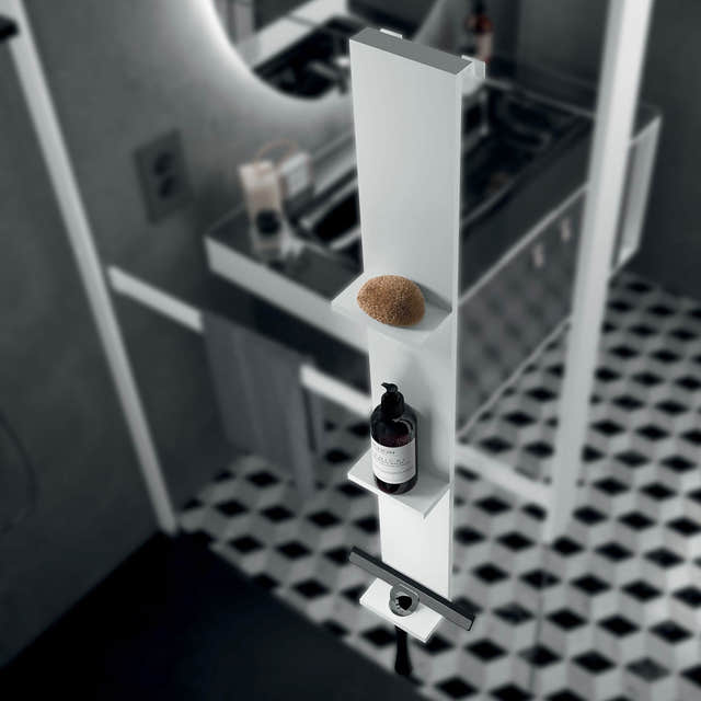 Novellini Frame Dusjhylle med nalholder & utvendig håndklekrok Hvit matt Novellini Dusjhylle R90AKFPO1290-U