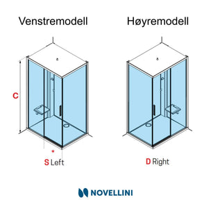 Novellini Glax 1 2.0 2P+F Standard Dusjkabinett