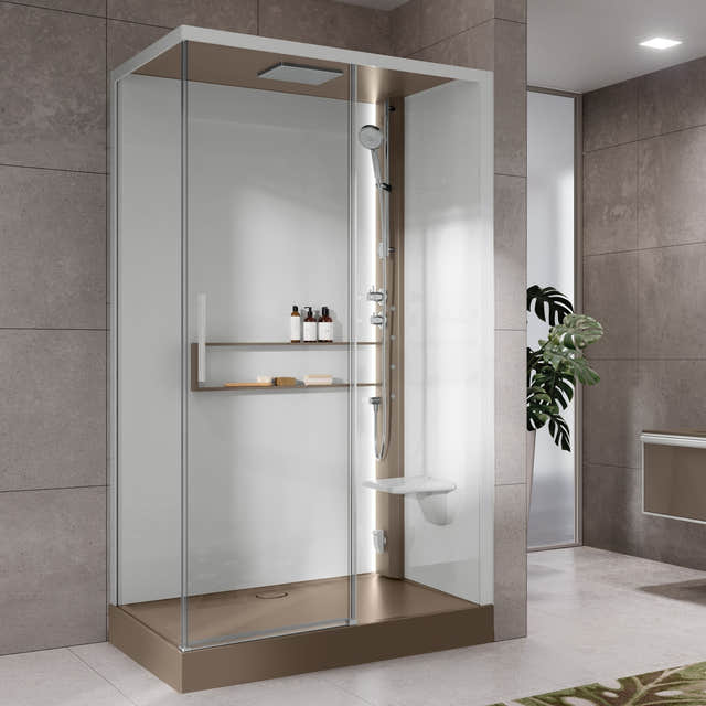 Novellini Glax 2 2.0 2P+F Hydro Dusjkabinett Corda / 120x80cm høyre / Klart glass Novellini Dusjkabinett KO-G222P129DT1-1TU