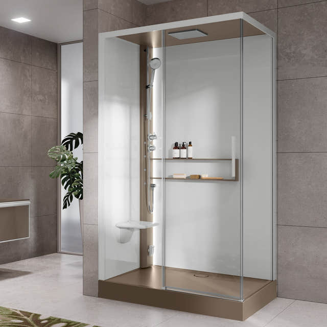 Novellini Glax 2 2.0 2P+F Hydro Dusjkabinett Corda / 120x80cm venstre / Klart glass Novellini Dusjkabinett KO-G222P129ST1-1TU