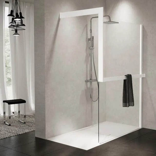 Novellini Kuadra Kit Frame Håndkleholder Hvit matt / Venstre Novellini Håndklestativ KO-R80KUFRE10S-U