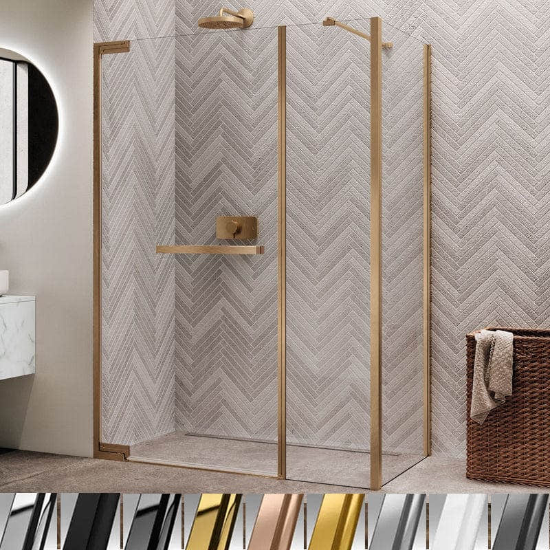 Novellini N180 F Sidefastfelt for Inlinea hjørne 80-120cm Krom / 80cm / Klart glass Novellini Dusjvegg KO-N180F80-1K