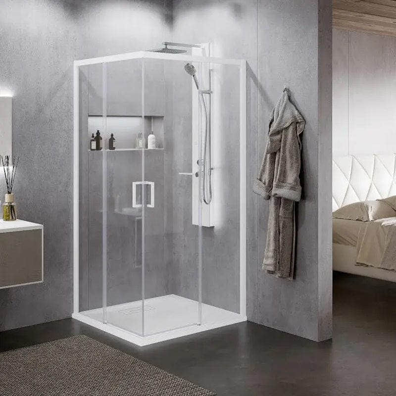 Novellini Zephyros 2.0 AH skyvedør for hjørnemontering Krom / 70cm / Høyre hengslet Novellini Dusjdør ZEP2AH67LD-1K