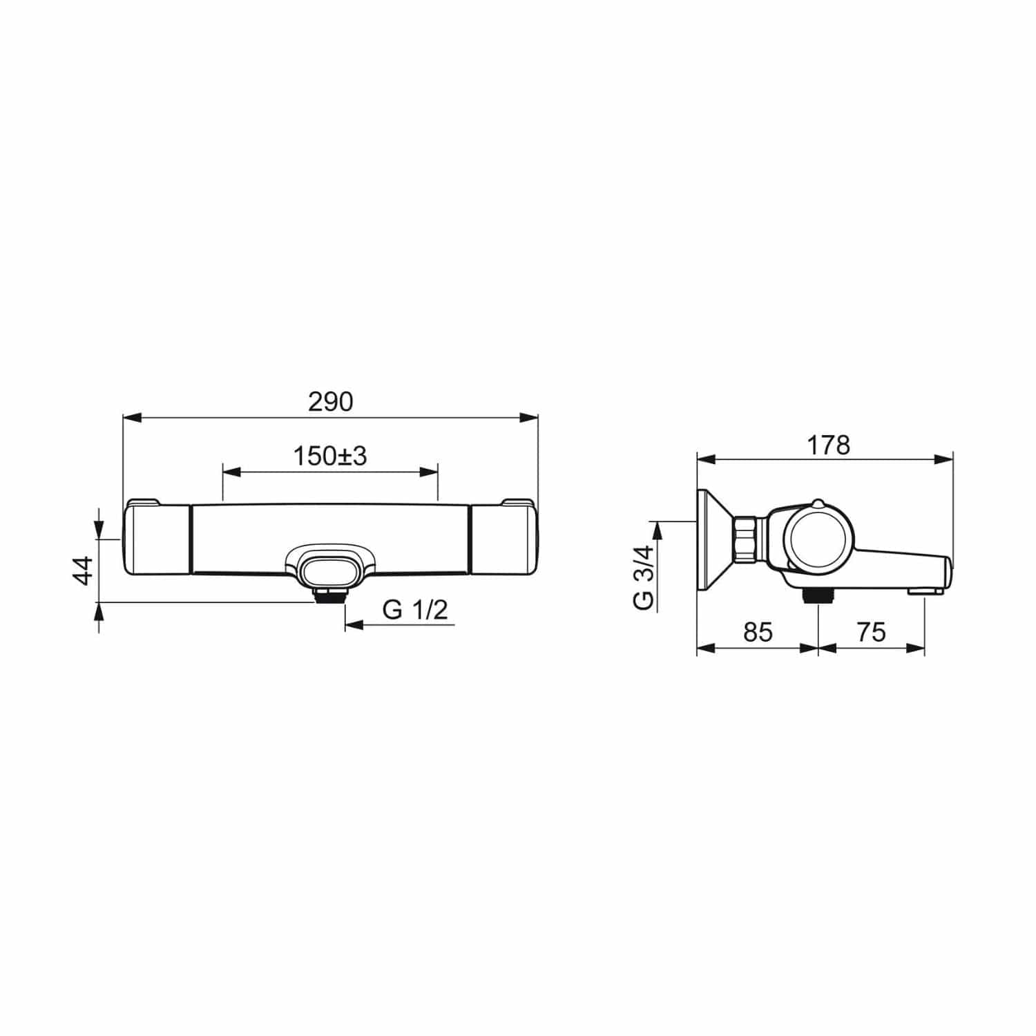 Oras Nova 7462G-33 Badekararmatur Svart matt Oras Armatur Badekararmatur GRO-4202539