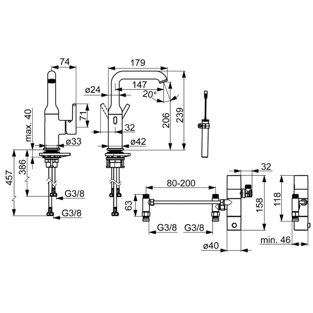 Oras Optima Style Hybrid Servantbatteri Oras Armatur Servantbatteri