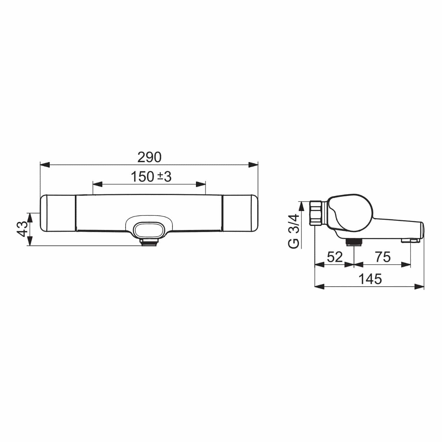Oras Oramix Comfort 7262C Badekararmatur Krom Oras Armatur Badekararmatur AHL-1454468