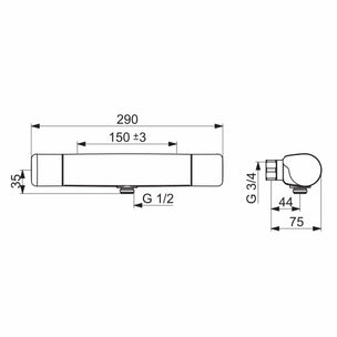 Oras Oramix Comfort 7264C Dusjbatteri