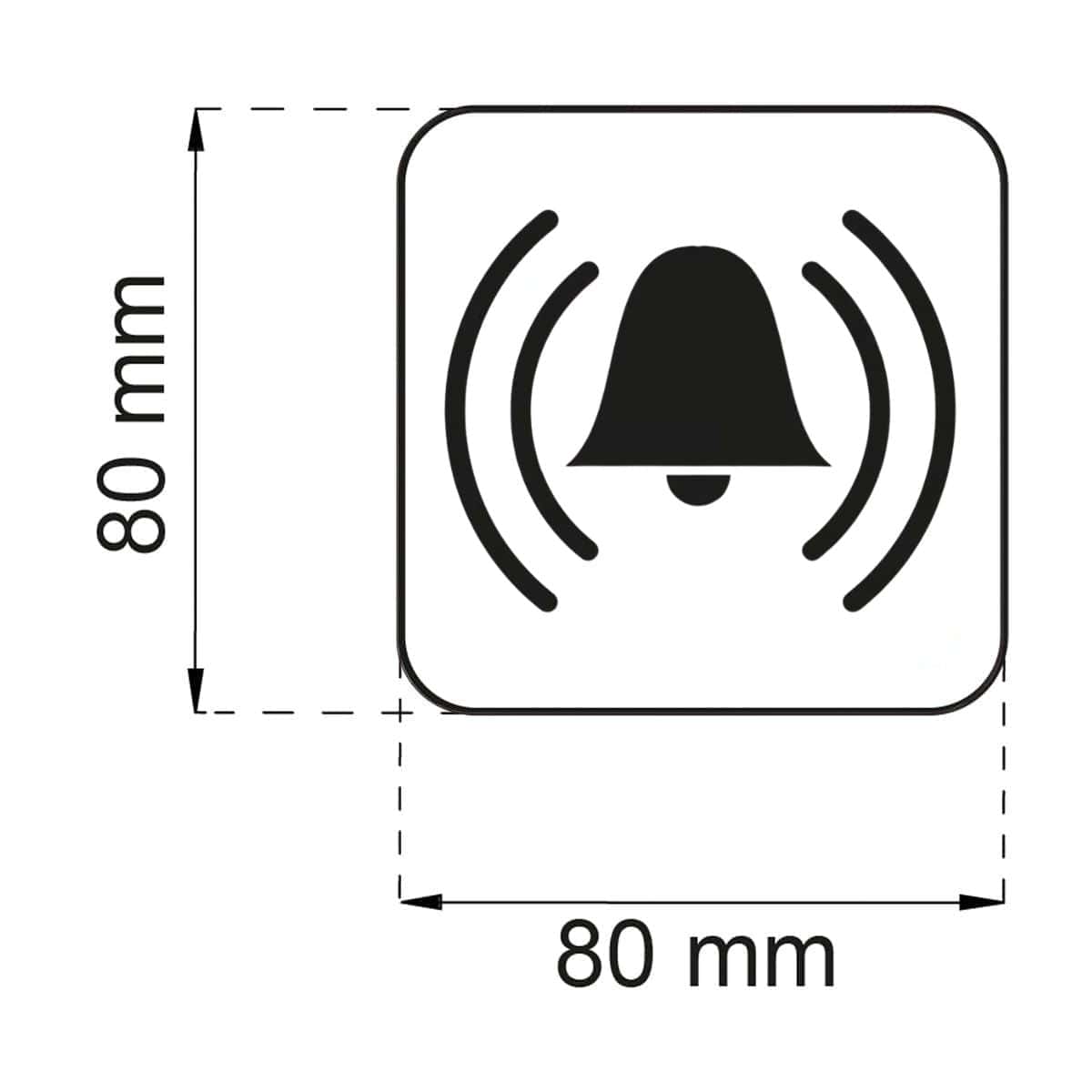 OUTLET: Habo Skilt Alarm 80x80 Selvklebende Vinyl Habo Toalettskilt UTG-16922