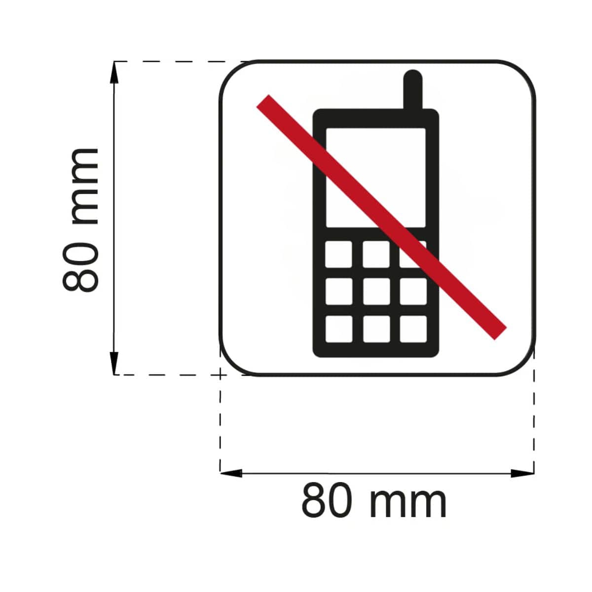 OUTLET: Habo Telefonforbud Vinyl Skilt Habo Toalettskilt UTG-16920