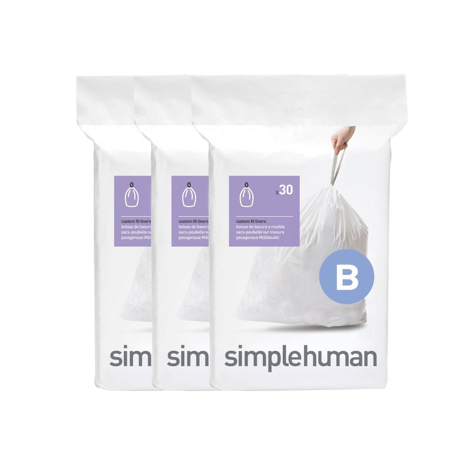 OUTLET: Simplehuman Avfallspose B 30stk 6L 6L Simplehuman Diverse baderomstilbehør UTG-SCW0251