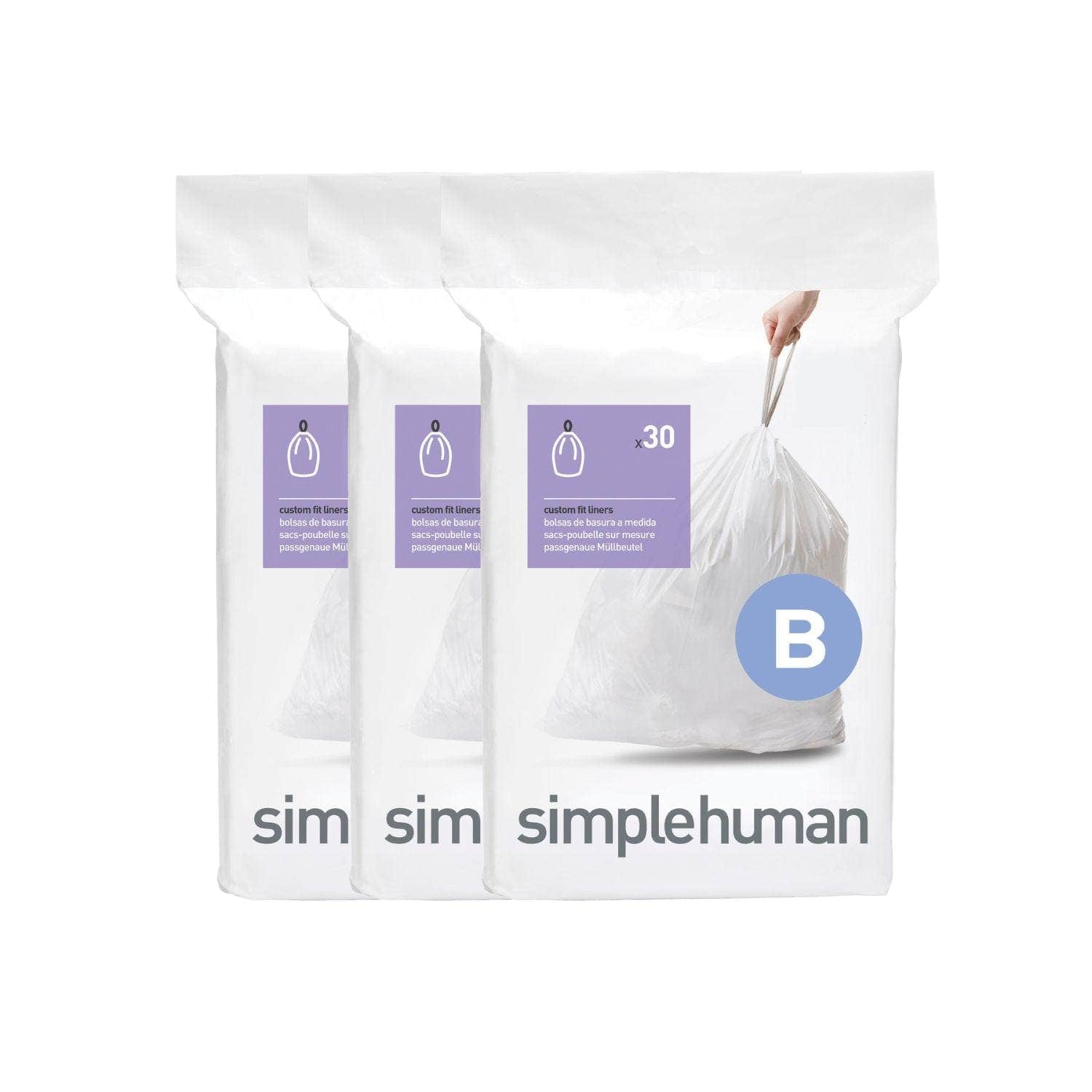 OUTLET: Simplehuman Avfallspose B 30stk 6L 6L Simplehuman Diverse baderomstilbehør UTG-SCW0251