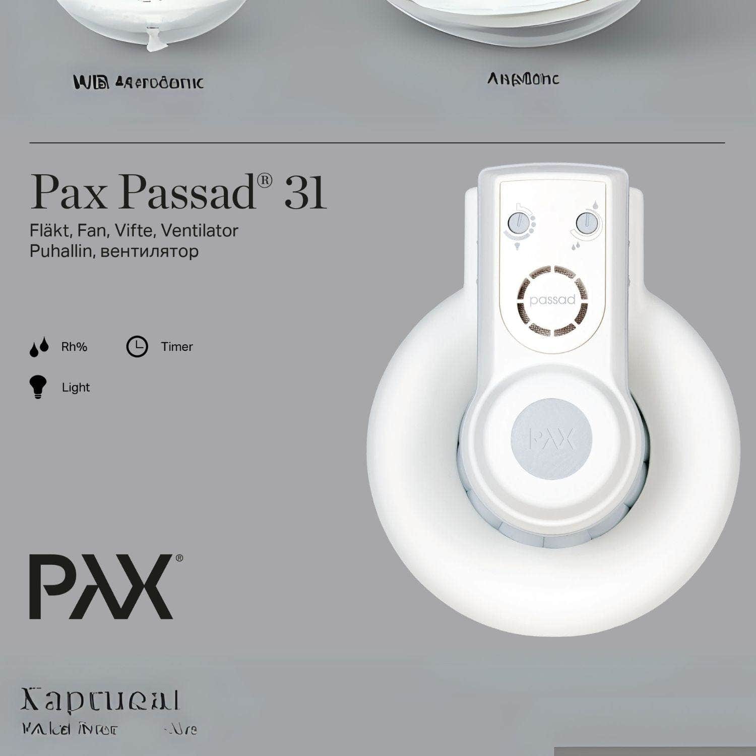 Pax Passad 31 Baderomsvifte - toppmodell med kaldrasspjeld Pax Baderomsvifte GRO-4910624