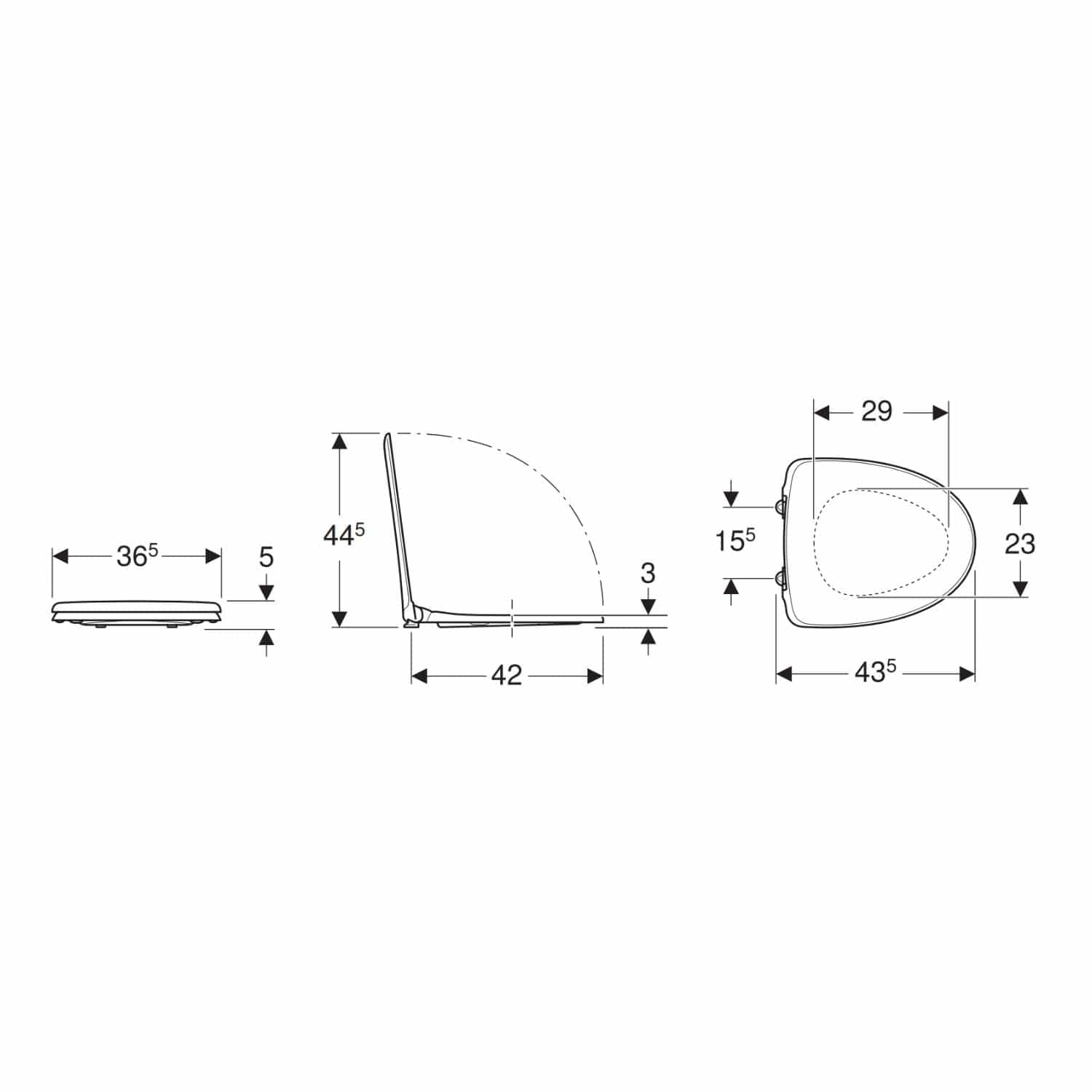 Porsgrund Pro Toalettsete hardplast Hvit Porsgrund Toalettsete GRO-6004244