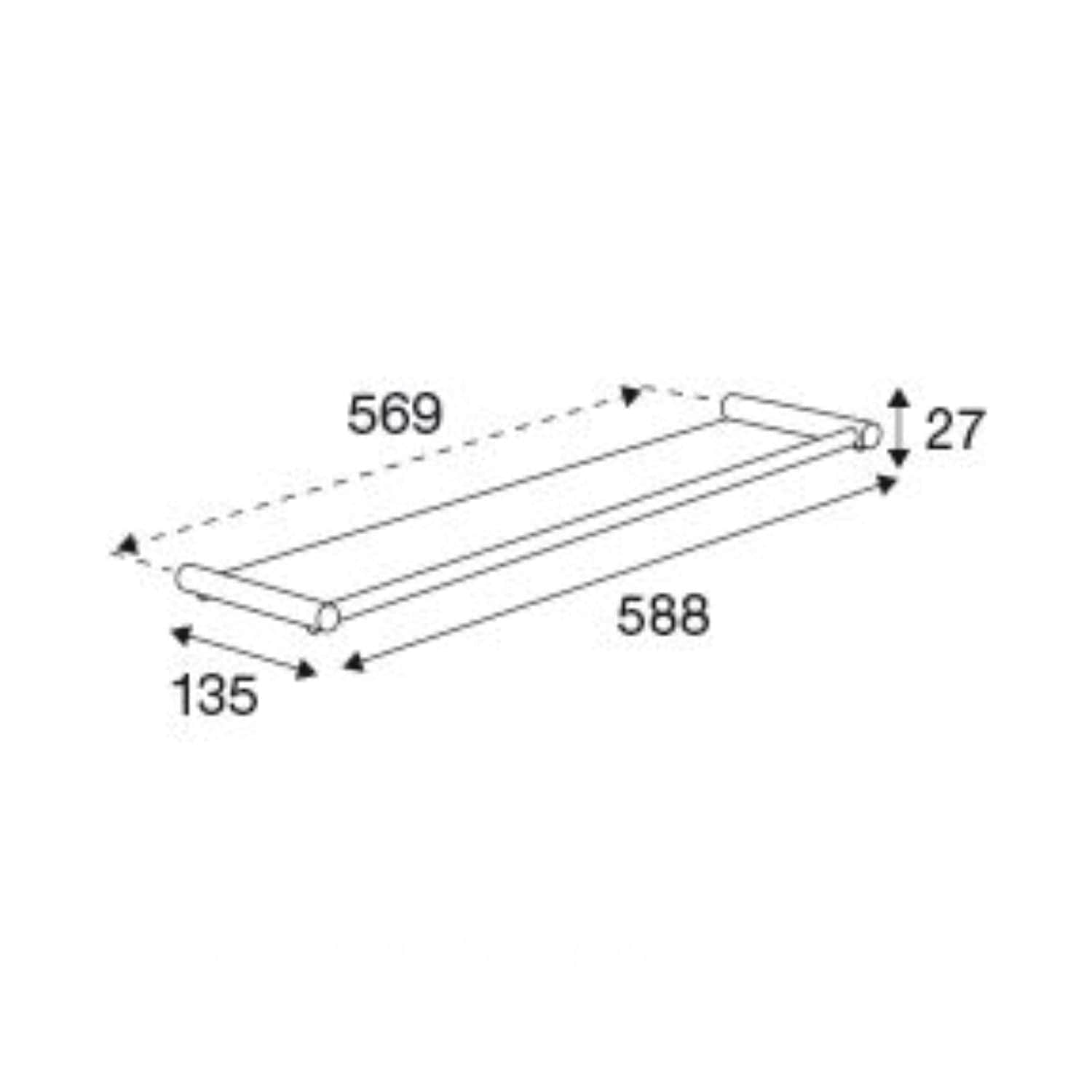 Pressalit Choice Hylle med Glassplate polert stål Pressalit Baderomshylle GRO-6190934