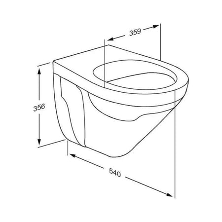 Pressalit Veggskål Rimless L54cm