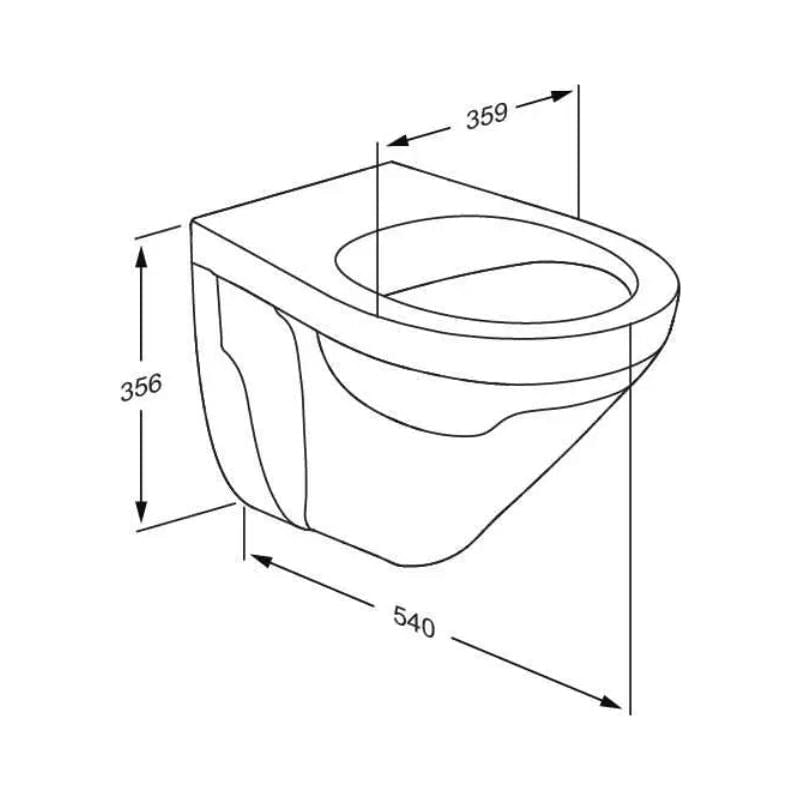 Pressalit Veggskål Rimless L54cm Hvit Pressalit Veggskål GRO-6191063