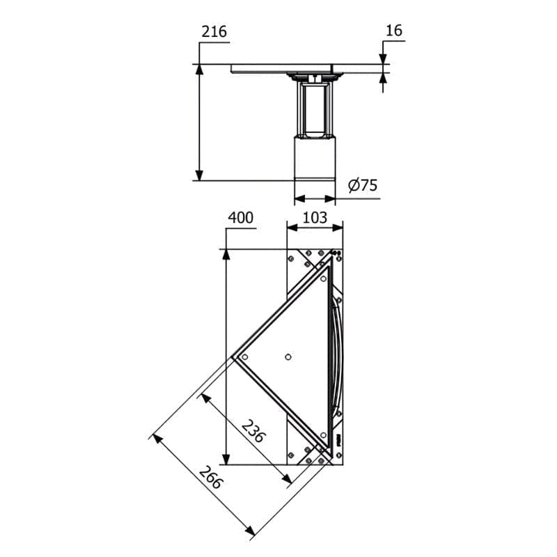 Purus Corner Tile Insert - Bunnutløp Krom / 75mm Purus Slukrenne GRO-3401904
