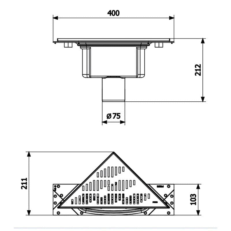Purus Corner Twist - Bunnutløp Krom / 75mm Purus Slukrenne GRO-3401895