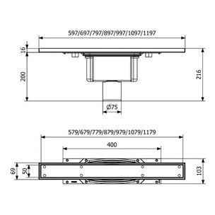 Purus Line Tile Insert - Bunnutløp