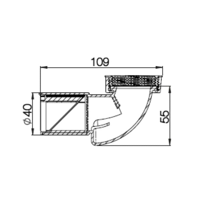 Purus PUM Vannlås 1 1/2"-1 1/4"xØ40mm - sevantalbue horisontal Purus Vannlås