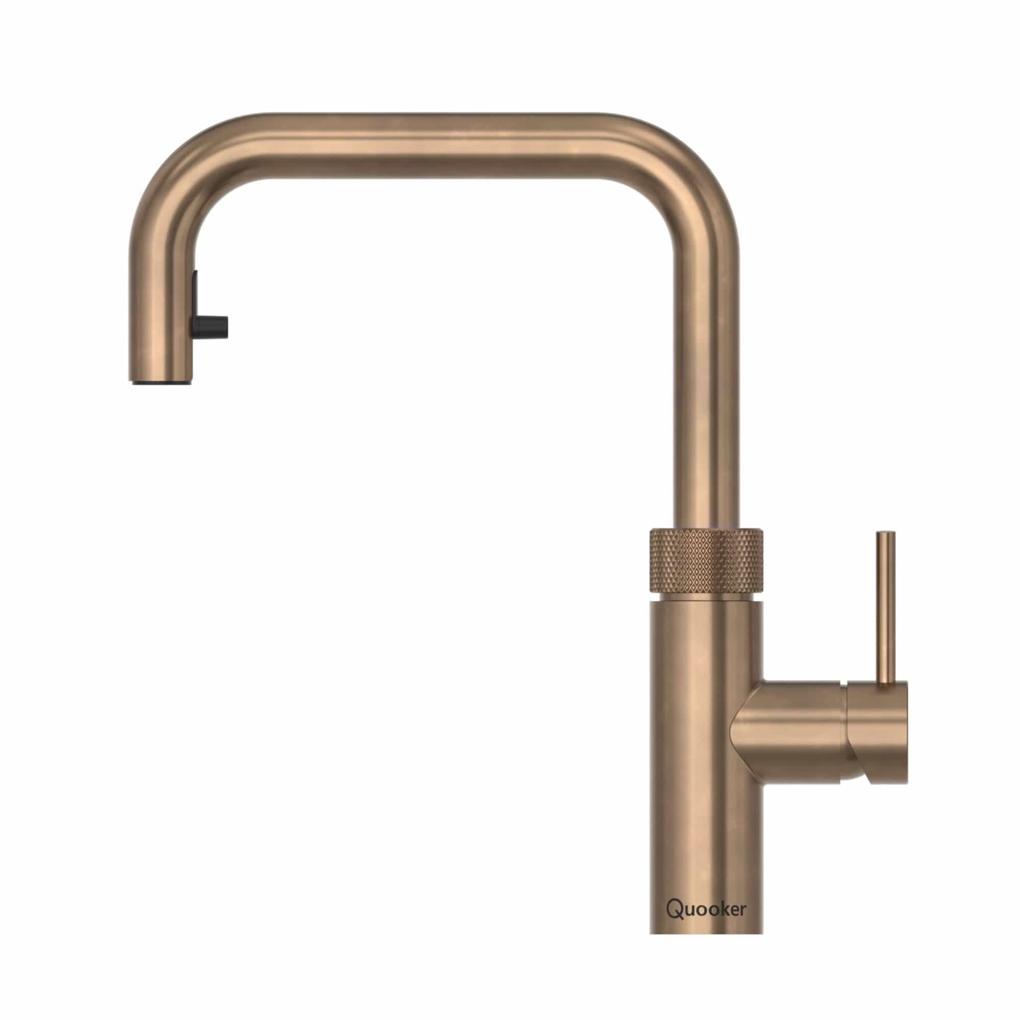 Quooker Flex Square Kjøkkenarmatur med uttrekksslange Aldret messing / PRO3 Quooker Kjøkkenarmatur BUN-Q212100702