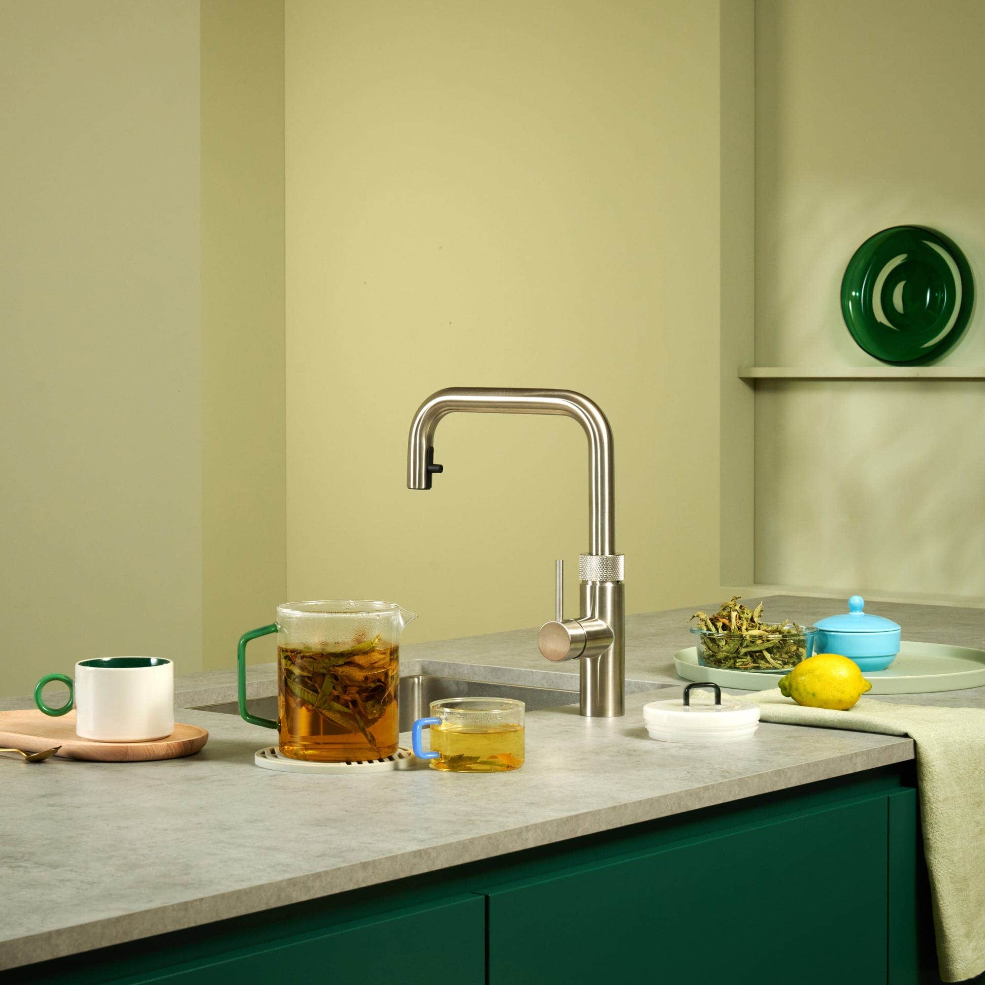 Quooker Flex Square Kjøkkenarmatur med uttrekksslange Quooker Kjøkkenarmatur