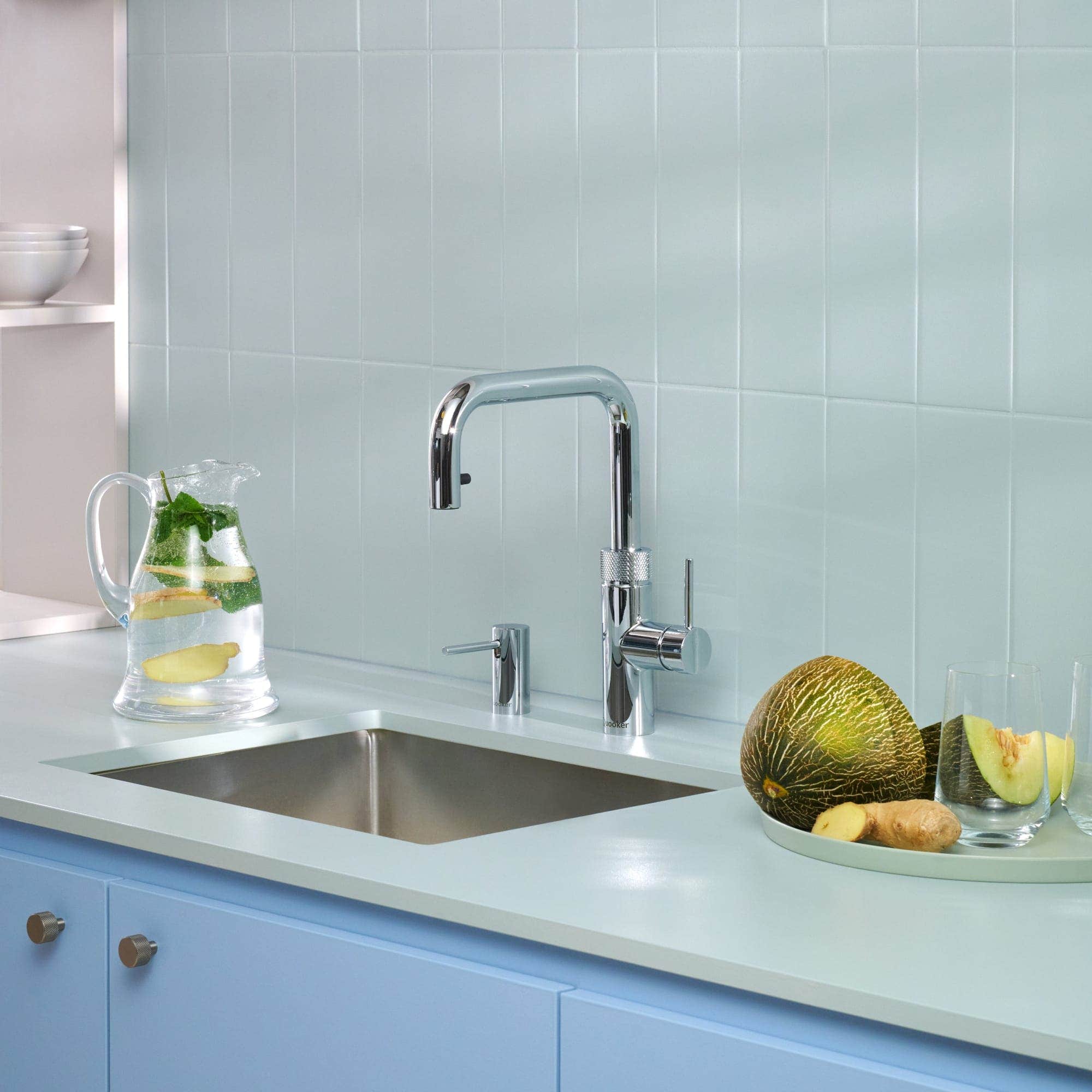 Quooker Flex Square Kjøkkenarmatur med uttrekksslange Quooker Kjøkkenarmatur