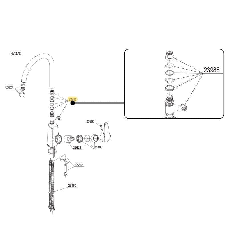 Reservedel: Damixa Svingbegrenser/pakningsett for S18/S60/S61 Damixa Reservedel blandebatteri KO-2398800