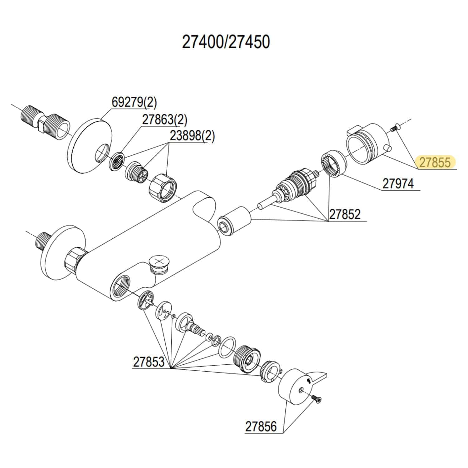 Reservedel: Damixa Temperaturratt Damixa Reservedel blandebatteri KO-2785500