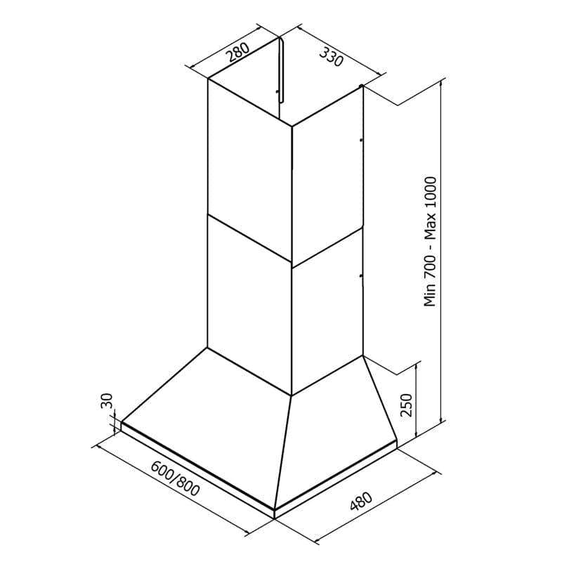 Roroshetta Pyramide 60 og 80 cm Røroshetta Kjøkkenvifte