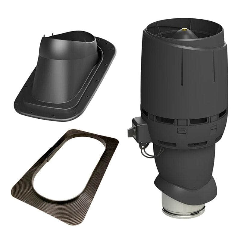 RørosHetta Takvifte ECO160P For slett plattak/papptakmed 11°–52° svart RørosHetta Tilbehør kjøkkenvifte RO-403004