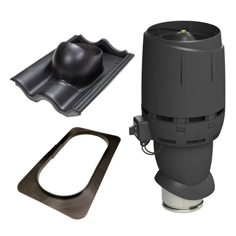 Røroshetta Takvifte ECO160P For takmed takstein 14°–37° Svart RørosHetta Tilbehør kjøkkenvifte RO-403002