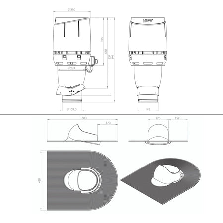 RørosHetta Takvifte for takpapp/shingle 11°–45°