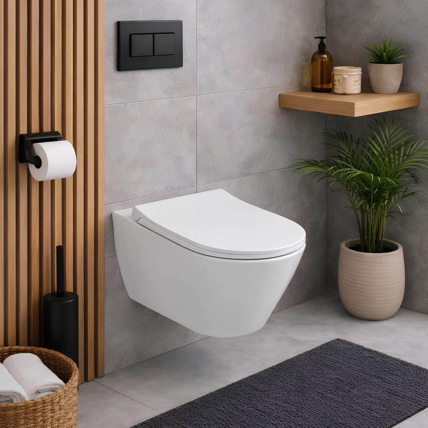 Sanipro AQUAFORM Compact vegghengt toalett Hvit Sanipro Vegghengt toalett SA-10003